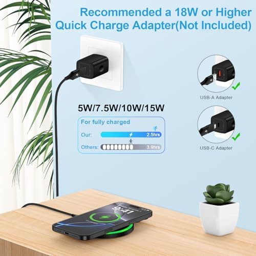 Ultra-Fast 15 W Wireless Charging Pad for Samsung Galaxy S25, S24 FE, Plus Ultra S23, Z Fold SE, Moto Razr Plus 2024, Google Pixel 9 Pro & i Phone 16 Series – Universal Compatibility, Efficient Power Solution, and Compact Design for Home & Office Use