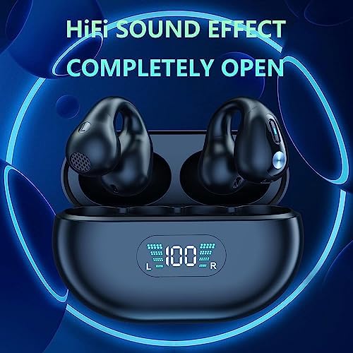 Revolutionary Mini Bone Conduction Wireless Earbuds – Waterproof Bluetooth 5.3 Headphones for Active Lifestyles, Noise-Canceling Ear Clips for Enhanced Awareness and Comfort During Sports, Cycling, and Outdoor Workouts