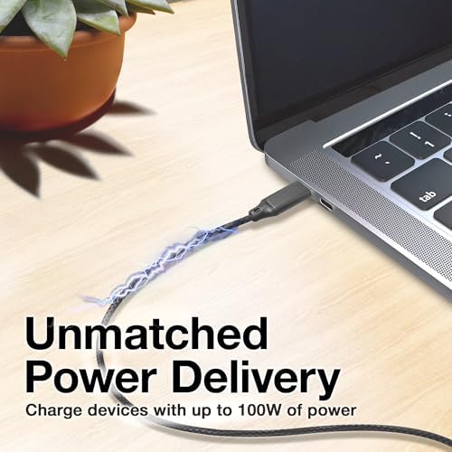High-Performance Box Wave USB-C to USB-C Cable for Dell P1424 H – 3 ft Fast Charging and 10 Gbps Data Transfer, Premium Braided Design, Power Delivery Up to 100 W, Lightweight & Travel-Friendly for Professionals & Tech Enthusiasts