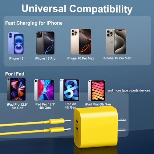 20 W Dual-Port USB-C Fast Charger with 6.6 FT Cable – Ultimate Power Solution for i Phone 15/16 Pro Max & Android Devices – Efficient Travel Companion Designed for rapid charging, this 20 W Dual-Port USB-C Charger ensures your i Phone 15/16 Pro Max and Android devices stay powered up with maximum efficiency. Featuring a generous 6.6 FT USB-C to C cable, this charger eliminates the inconvenience of short cords while allowing you to multitask with ease. Its dual-port design offers the ability to charge two devices simultaneously, making it ideal for busy professionals and frequent travelers. Enjoy broad compatibility across multiple Apple and Android devices, ensuring versatility for all your charging needs. The compact and lightweight structure of this charger enhances portability, making it an essential accessory for your on-the-go lifestyle. Built with high-quality materials, this charger prioritizes durability and safety, giving you peace of mind while delivering fast charging performance. Elevate your charging routine and stay connected wherever life takes you with this indispensable charging solution.