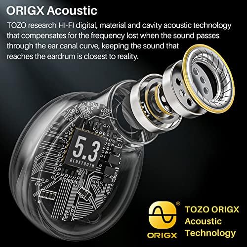 TOZO T10 True Wireless Bluetooth 5.3 Earbuds – 45 Hours of Playtime, IPX8 Waterproof Stereo Headphones with Built-in Mic – Customizable Sound with 32 EQ Settings via App for Enhanced Audio Experience and Seamless Connectivity
