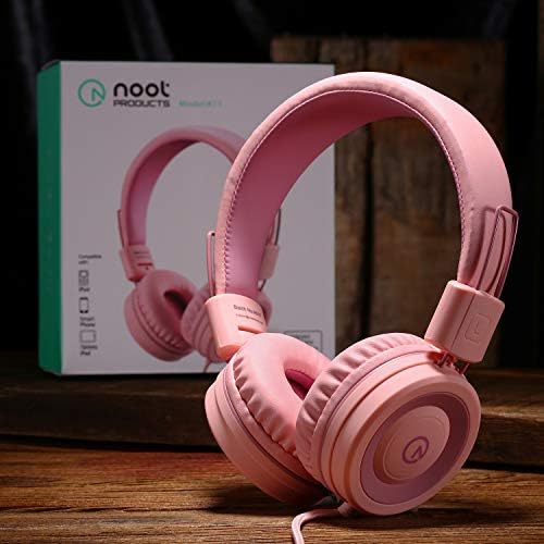 Noot Products K11 Kids Headphones – Ergonomic Foldable Wired On-Ear Audio Solution with 5 ft Tangle-Free Cord and 3.5 mm Jack for i Pads, Kindle, Fire Tablets, and Laptops – Ultimate Comfort and Stylish Design for School, Travel, and Gaming – Safe Listening Experience for Young Audiophiles