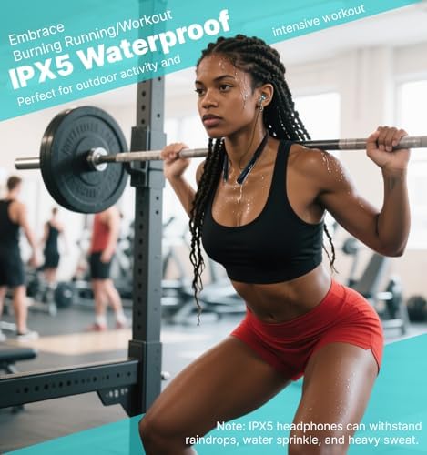 Elevate Your Audio Experience with Hmusic H08 Wireless Bluetooth Neckband Headphones – Cutting-Edge Bluetooth 6.0 Connectivity, 35-Hour Battery Life for Non-Stop Listening, IPX5 Waterproof for Active Lifestyles, Magnetic Storage for Effortless Portability, Crystal Clear Voice Mic for Calls, Perfect for Sports and Daily Use with Premium Sound Quality and Comfort