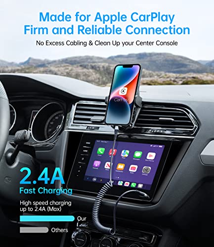 Premium Coiled Lightning Charger Cable for Car – 2-Pack with 3 FT & 5 FT Lengths, MFi Certified Retractable Cord for i Phone 14/13/12/11 Pro Max/XS MAX/XR/XS/8, i Pad & i Pod – Fast Charging & Enhanced Compatibility for Effortless Power on the Road