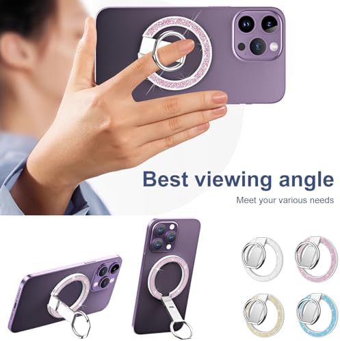 Revolutionize Your Mobile Experience with the Tensho Mag Safe Phone Ring Holder – 360-Degree Rotating Magnetic Grip and Adjustable Kickstand for i Phone 15/14/13/12 Series | Durable Metal Design for Enhanced Stability and Versatile Viewing Options