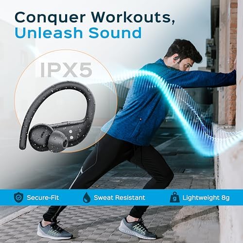 TREBLAB X4 Wireless Earbuds – Unmatched 253-Hour Playback, Crystal Clear Calls with Advanced ENC Microphone, Bluetooth 5.4 for Effortless Connectivity, Fast USB-C Charging Case, IPX5 Waterproof for All-Weather Training, Noise Isolation for Enhanced Focus – Perfect for Fitness Enthusiasts and Runners
