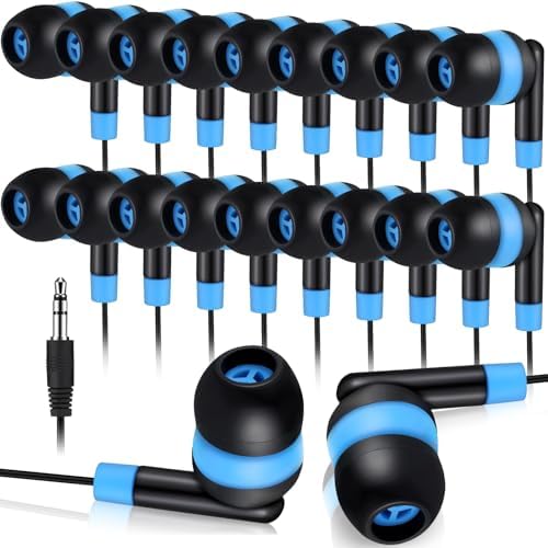 Kanayu 100-Pack Classroom Wired Earbuds – High-Quality Red Headphones with 3.5 mm Jack for Enhanced Learning Experiences, Individually Packaged for Hygiene and Easy Distribution, Ideal for Focused Listening in Libraries and Classrooms, Distraction-Free Design Without Microphone