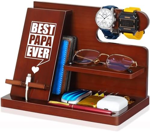 Gifts for Men Him Husband, Stocking Stuffers for Man Him, Christmas Mens Gift, Wood Phone Docking Station, Groomsmen Gift, Anniversary Fathers Day Birthday Gifts for Man Husband Boyfriend – Enhanced Compatibility and Speed