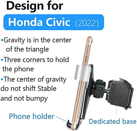 Premium Car Phone Mount for Honda Civic (2022-2025) & Acura Integra (2023-2025) – Innovative 360-Degree Rotating Cell Phone Holder for Seamless Navigation & Hands-Free Charging – Elevate Your Driving Experience with Superior Interior Accessory – Designed for Safety & Connectivity