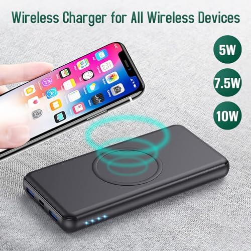 Ultra-High Capacity Wireless Portable Power Bank – 33,800 m Ah with 15 W Fast Wireless Charging & 25 W PD QC 4.0 – Versatile Dual Input & 5 Output Ports – Ideal for i Phone 16/15/14/13/12 & Android Devices – Essential Travel Companion with Enhanced Speed and Durability