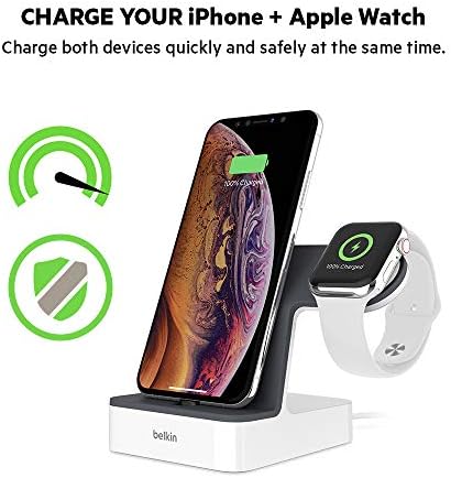 Ultimate Belkin Magnetic 2-in-1 Lightning Charging Dock for i Phone & Apple Watch – Fast, Secure, and Stylish Charging Solution in Sleek Black for Tech-Savvy Users