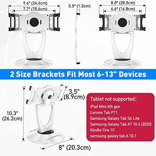 Revolutionary 360° Swivel Tablet Stand Holder for 6-13 Inch Devices – Adjustable Height for Enhanced Comfort and Stability – Modern Black Design for Home Office, Retail Kiosks, and Reception Areas – Perfect Gift for Tech Enthusiasts – Optimized Viewing Experience for Video Conferencing and Streaming