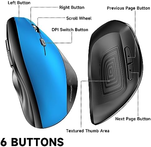 Elevate Your Comfort and Style with the memzuoix Purple Ergonomic Wireless Mouse – Right-Handed Vertical Design for Natural Wrist Posture, Adjustable DPI of 800/1200/1600, Perfect for PCs, Laptops, and Desktops – Experience Lag-Free 2.4 G Connectivity and Enhanced Productivity!