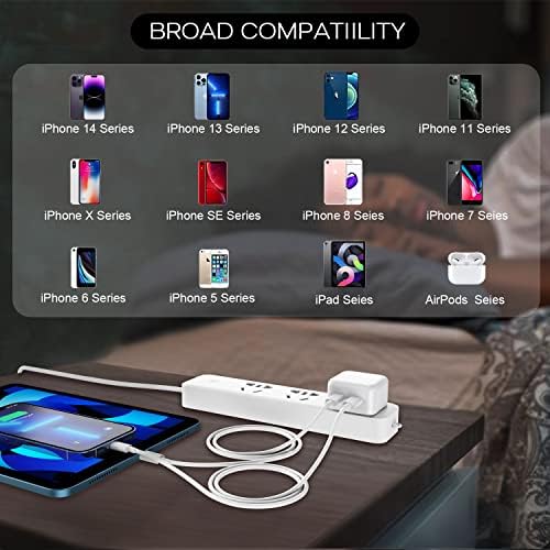 High-Speed 40 W Dual USB-C Wall Charger with 10 FT MFi Certified Lightning Cable – 2-Pack Fast Charging Solution for i Phone 14/13/12/11/X – Enhanced Dual Port Design for Convenient Multi-Device Charging and Versatile Use
