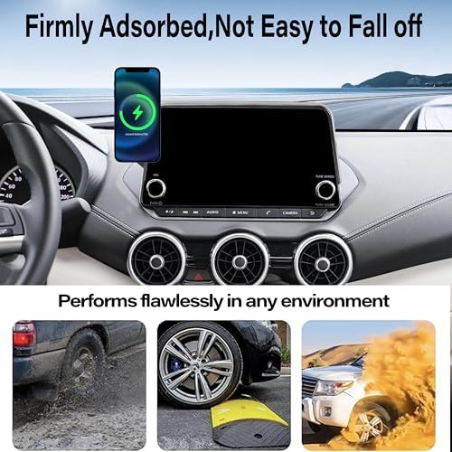 Car Phone Holder for 2021-2025 Nissan Rogue/2019-2025 Altima/2020-2025 Sentra Accessories 15W Fast Wireless Charger 8-in Screen Fixed Clip Cell Phone Mount Hands-Free 360 Degree Rotation – Enhanced Compatibility and Speed