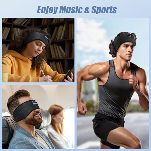 Ultimate Bluetooth Sleep Headband for Comfort and Relaxation – High-Fidelity Sound for Insomnia Relief, Yoga, and Travel – Breathable Fabric for Extended Wear – Perfect for Active Lifestyles and Meditation – Ideal Gift for Stress Relief and Enhanced Sleep Quality