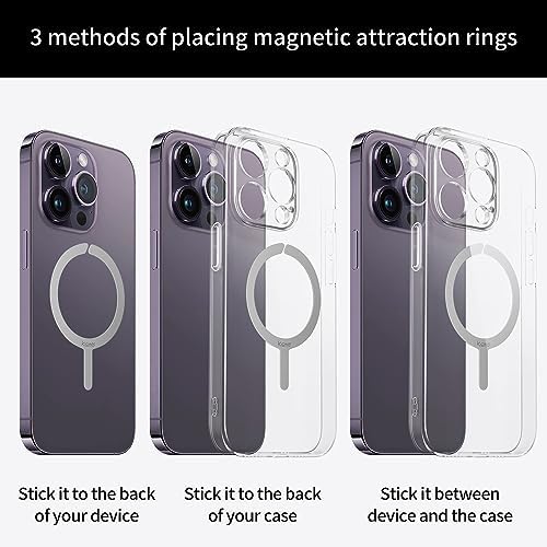 Mag Safe Sticker 2 Pack – Universal Magnetic Charging Ring for i Phone & Galaxy Devices – Elegant Mirror Blue Design for Enhanced Fast Charging – Effortless Wireless Compatibility for Busy Lifestyles – Durable, Lightweight, Residue-Free Application