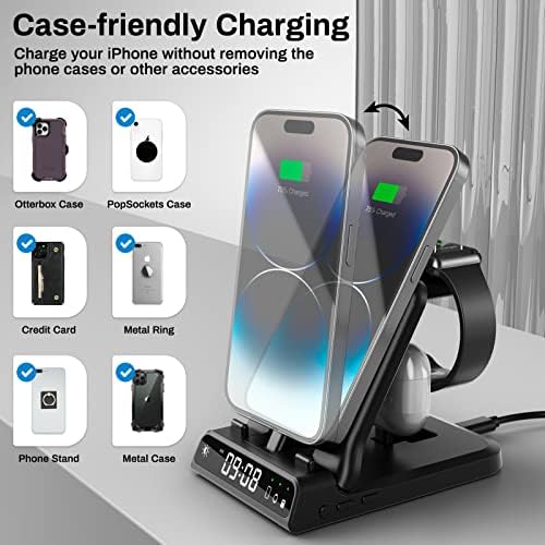 Swan Scout 701 A 3-in-1 Fast Charging Dock: 25 W Multi-Device Power Hub for i Phone 14 Pro Max/13/12/11/X/8 Plus, Apple Watch Series 9/8/7/6 & Air Pods – Stylish, Efficient Charging Station for Home & Office Organization