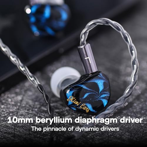 Linsoul Kiwi Ears Cadenza IEMs – Premium 10 mm Beryllium Dynamic Driver Earbuds with 3 D Printed Comfort, Detachable 0.78 2 Pin Cable, and Striking Green Design – Exceptional Sound Precision for Audiophiles and Musicians Seeking Unparalleled Listening Experiences