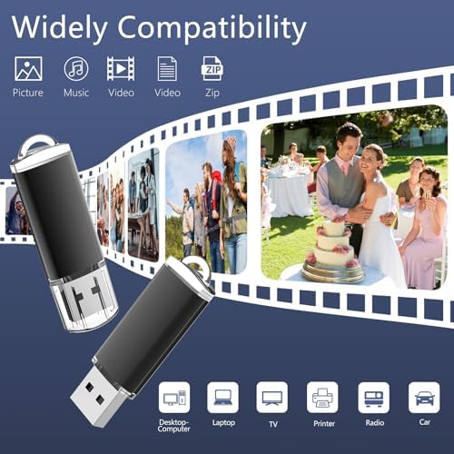 EASTBULL 32 GB USB Flash Drive 10-Pack – High-Speed USB 2.0 Portable Storage Solution for Effortless Data Backup and File Transfers, Sleek Black Design for Professionals and Students
