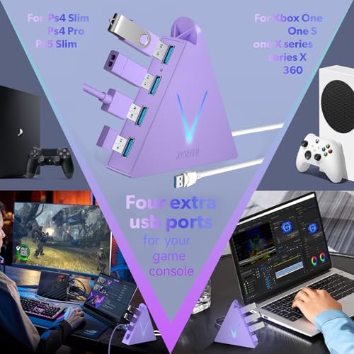 Elevate Your Connectivity with the Stylish Pink USB C Hub – 4 USB 3.0 Ports and 2 FT Extension Cables for Seamless Integration with i Pad Pro, Mac Book Pro, Surface & More – Ultimate Performance Meets Chic Design!