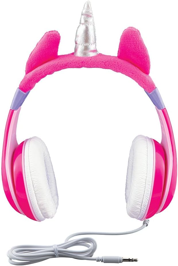 Vibrant Pink Over-Ear Headphones for Kids – Comfortable and Durable Wired Earphones with Safe Volume Control – Tangle-Free Design Ideal for Music, Movies, and Travel Adventures – Perfect Audio Companion for Young Listeners