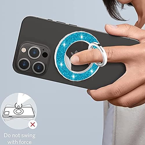 Magnetic Phone Ring Holder Stand – Adjustable Finger Grip with Enhanced Stability and Style for i Phone 12-15 Series – Collapsible Kickstand with Superior 80% Magnetic Strength, Sleek Blue Design for Wireless Charging Compatibility – Ultimate Protection and Versatile Angle Adjustment for Seamless Use