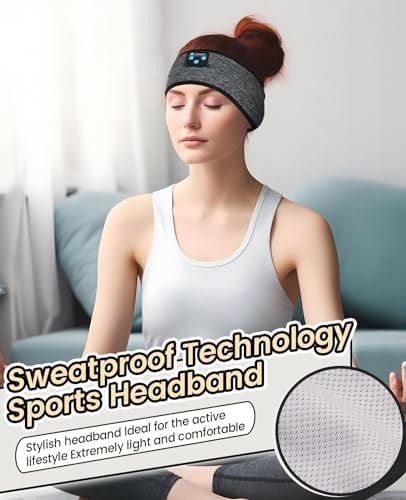 Fulext Bluetooth Sleep Headphones Headband – Ultimate Comfort for Side Sleepers, Thin HD Stereo Sound Quality – Ideal for Insomnia Relief and Travel Convenience – Perfect Gift for Men and Women – Enhanced Compatibility, Long-Lasting Battery Life for All Night Relaxation