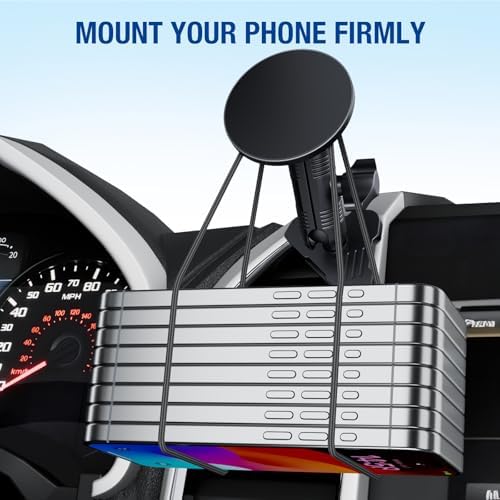CNC Vent Phone Holder, Magnetic Air Vent Phone Holder Cradles Mount Compatible with F150 2015-2020 & Super Duty F250 F350 F450 2017-2021, Full Metal Bracket for Most CellPhones – Enhanced Compatibility and Speed