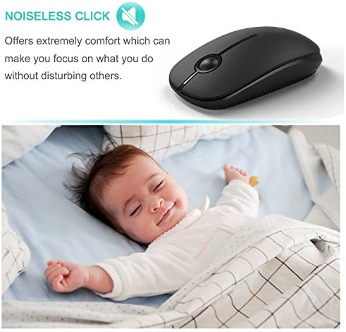 Sleek Vssoplor Wireless Mouse – Ultra-Slim Silent Optical Companion for Laptops & PCs | 2.4 GHz Nano Receiver, Perfect for Quiet Workspaces & Travel | Enhanced Compatibility for Windows, Mac & Linux
