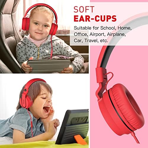 Rockpapa 950 Kids Wired Headphones – Vibrant Black and Green On-Ear Style with Built-in Microphone for Enhanced Online Learning, Foldable for Ultimate Portability, Compatible with Laptops, Tablets, and Chromebooks for Seamless Classroom Engagement and Daily Use