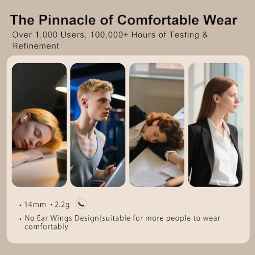 Revolutionize Your Rest with Ultra-Comfort Mini Invisible Bluetooth 5.4 Earbuds for Side Sleepers – Perfectly Crafted for Small Ears, Ensuring Uninterrupted Sleep and Active Lifestyles in Elegant Beige – Ideal for Travel, Exercise, and Serene Nights with Premium Sound Quality