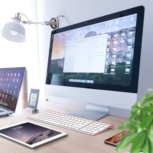 Experience Unmatched Versatility with the i Clever BK10 Bluetooth 5.1 Wireless Keyboard – Ergonomic Comfort Meets Multi-Device Connectivity for Mac, i Pad, i Phone, Android, and Windows – Full-Size Layout with Number Pad for Enhanced Productivity and Seamless Workflow – Rechargeable, Lightweight, and Stylish Design for Effortless Typing Anywhere