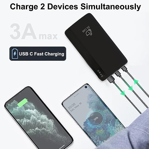 SLu B 12000 m Ah Power Bank – Ultra-Slim Fast Charging Portable Charger with LED Display, Compatible with i Phone, Samsung & Tablets – Reliable On-the-Go Battery Pack for Effortless Device Management and Enhanced Power Solutions