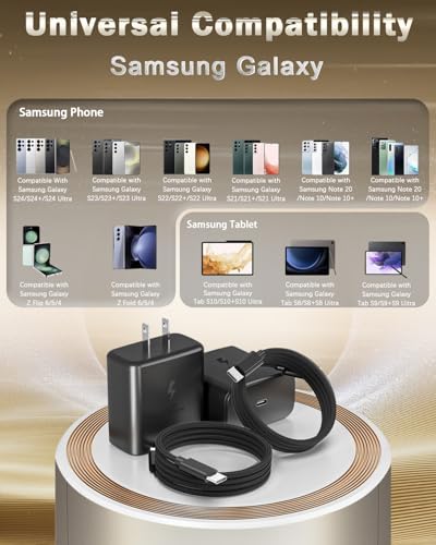 Dual Pack 45 W USB-C Fast Charger for Samsung Galaxy – Essential Rapid Charging Solution for S25/S24/S23/S22/S21/S20/Note 10 Plus – Lightweight, Travel-Friendly Wall Adapter with Superior Safety Features
