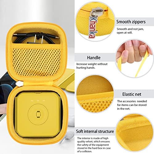 Khanka Premium Hard Shell Case for Iseyyox, RTOPS, Hicober & UCOMX Nano 3-in-1 Wireless Charger – Shock-Resistant, Lightweight Yellow Travel Accessory for Optimal Protection and Seamless Organization While On the Move