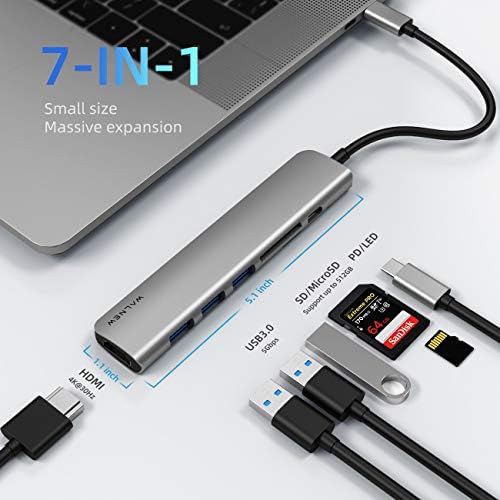 Transform Your Connectivity with the WALNEW 7-in-1 USB C Hub – 4 K HDMI Adapter, 100 W Power Delivery, and High-Speed Data Ports for Mac Book Pro, i Pad 10, Dell XPS & More – Ultimate Multiport Solution for Professionals and Creatives!