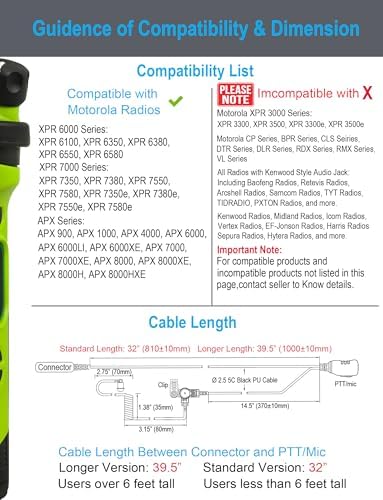 Professional-Grade Motorola Radio Earpiece – commountain APX 6000 & XPR 7550 Headset with Mic – Seamless Compatibility for APX 8000, 7000, XPR 7350 e Models – Lightweight, Ergonomic Design for All-Day Comfort – Superior Audio Clarity with Durable Acoustic Tube – Ideal for Security Personnel, Emergency Responders, and Event Coordinators – Hands-Free Convenience for Uninterrupted Workflow – Robust Construction for Reliable Use in Extreme Conditions