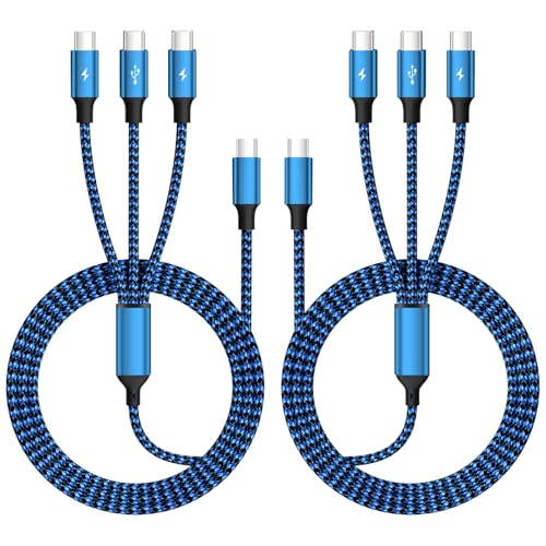240 W 4-in-1 USB C Charging Cable – 6 FT Multi-Device Power Solution with LED Indicator for i Phone 16/15/14 Pro, Mac, i Pad, Samsung S25/S24 – Fast Charging Compatibility, Durable Design for Home & Travel