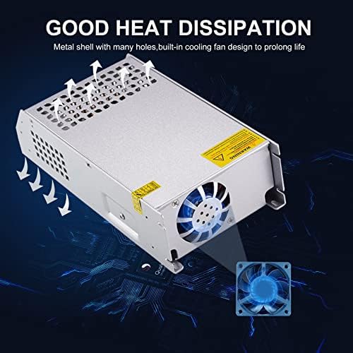 Universal 12 V 800 W AC to DC Power Supply – High-Efficiency 110 V/220 V Input Adapter for LED Strips, 3 D Printers, and More – Reliable 66 A Output Transformer for Versatile Applications and Enhanced Performance