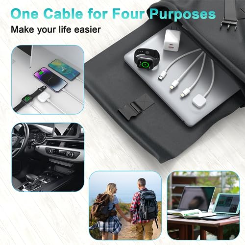 38 W Power Delivery Fast Wall Charger with 6 FT Magnetic Cable – Ultimate Multi-Device Charging Solution for i Phone, Apple Watch & Air Pods – High-Efficiency Travel Charger for Seamless Connectivity and Rapid Power Boost – Elevate Everyday Charging with Durable, Tangle-Free Design