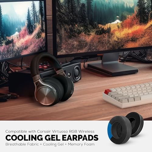 Transform Your Gaming Experience with Brainwavz Premium Replacement Ear Pads for Corsair Virtuoso RGB Wireless & XT Headsets – Ultra-Soft PU Leather Cushions Engineered for Lasting Comfort, Superior Fit, and Exceptional Sound Isolation – Ideal Upgrade for Extended Play Sessions and Seamless Compatibility