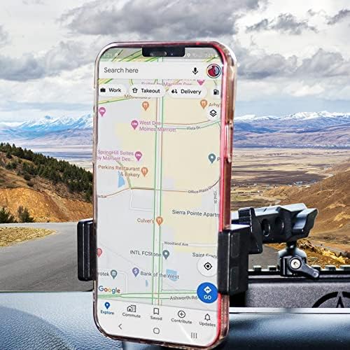 BESTAOO Dash Mount Phone Holder for 2018+ Jeep Wrangler JL & 2020+ Gladiator JT & 2021 Ford Bronco – Innovative Single Ball Design for Picatinny Rail Compatibility, Secure and Adjustable Phone Mount for Enhanced Driving Safety and Convenience