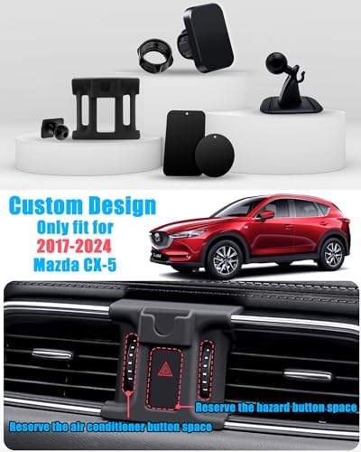 Magnetic Car Phone Holder for Mazda CX5 (2017-2024) – Ultimate Magsafe Compatible Mount for i Phone 15, 14, 13, 12 Series & All Phones – Optimal Viewing & Enhanced Stability for Safe Navigation