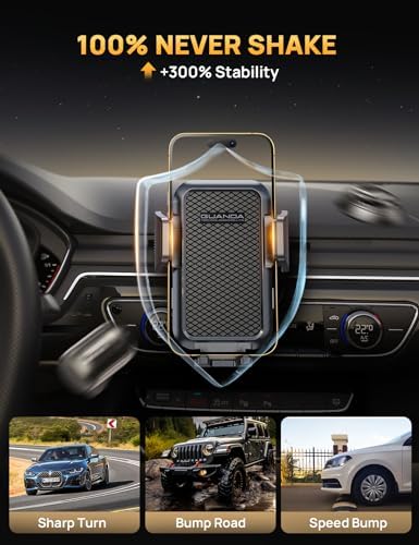 Universal CD Slot Car Phone Mount by GUANDA TECHNOLOGIES – Premium Adjustable Anti-Slip Holder for i Phone & Android Devices with Versatile Air Vent Clip for Safe Navigation and Enhanced Accessibility