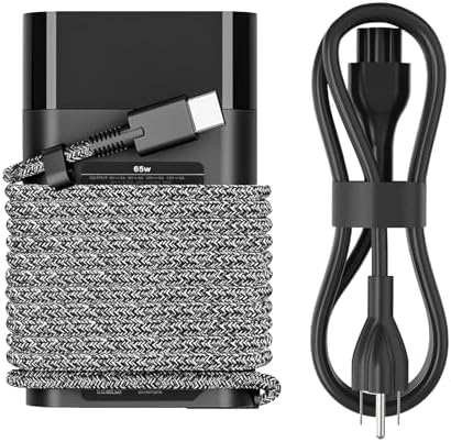 HP 65 W USB-C Laptop Charger: Ultra-Fast Charging Power for Spectre x360, Envy, Elitebook & Chromebook Models – Versatile Compatibility with Advanced Safety Features for Enhanced Device Longevity and Performance