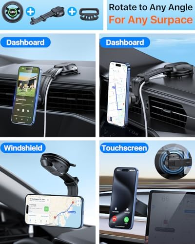 Revolutionize Your Driving Experience with the 2025 Ultra Strong Vacuum Magnetic Car Phone Holder – 360° Rotatable Mount for Mag Safe & All Smartphones, Unmatched Stability & Sleek Design for Dashboard, Windshield, or Vent Use, Ideal for i Phone 16 Pro Max, 15, 14 & Android Devices – Effortless Installation with Supreme Suction Power