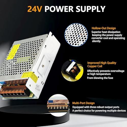 Versatile 24 V 60 W AC to DC Power Supply Adapter – High-Efficiency Converter for CCTV, RVs, LED Lighting, and Pumps – Universal Multi-Voltage Compatibility (110 V/120 V/220 V) for Consistent Performance in All Applications