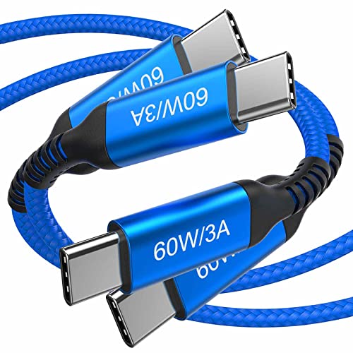 Awnuwuy 60 W USB C to USB C Charger Cable 15 ft – Fast Charging & Data Transfer for i Phone 15, Samsung Galaxy S23, Pixel 7, Mac Book – 2 Pack of Durable, High-Performance Type-C Cords for Ultimate Versatility and Connectivity