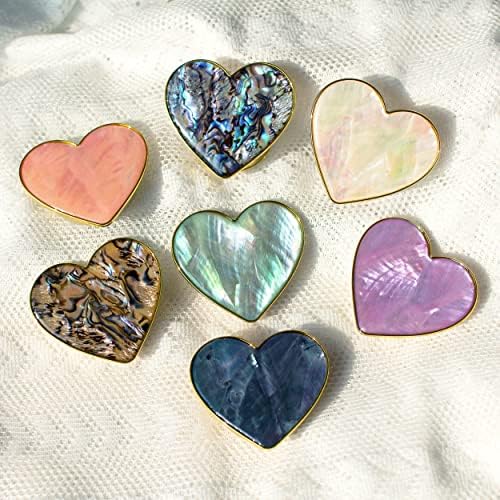Chic Natural Seashell Heart-Shaped Phone Grip and Stand – Elegant Crème Mobile Accessory for Smartphones and Tablets – Ideal Collapsible Holder for Trendsetters Seeking Style and Functionality – Durable, Portable Design for Effortless Hands-Free Viewing